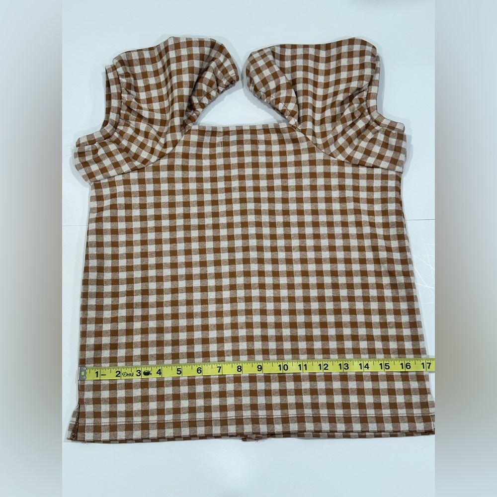 Madewell Gingham Puff Sleeve Button Front Top – XS - Picture 9 of 10